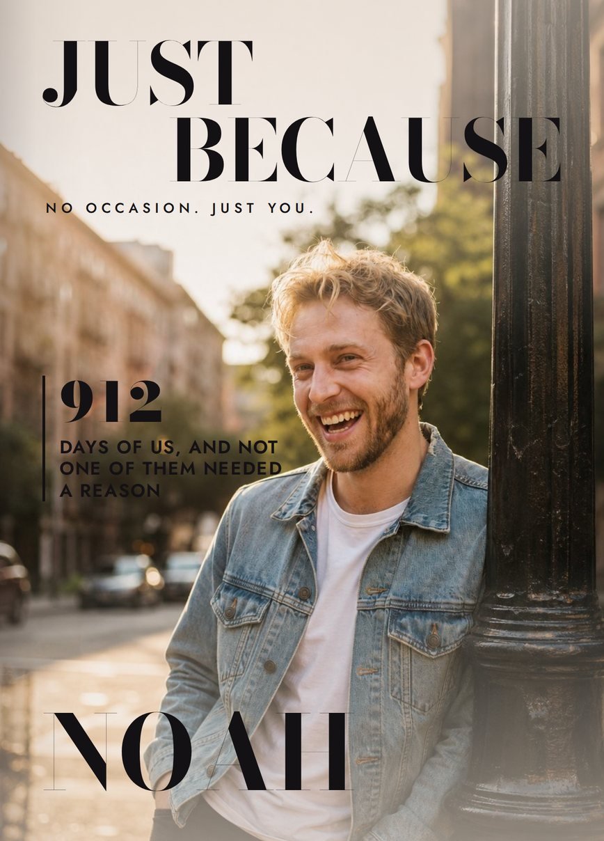 Just because sample magazine cover, Editorial template